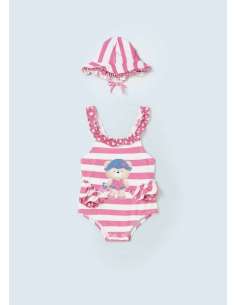 Bañador estampado con gorro para recién nacido