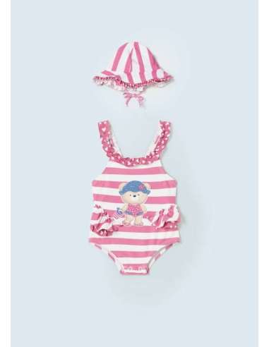 Bañador estampado con gorro para recién nacido