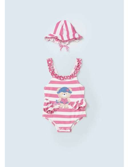 Bañador estampado con gorro para recién nacido