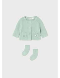 Conjunto 2 piezas tricot de algodón sostenible para recién nacido