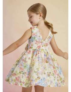 Vestido de lino con estampado de flores. 2