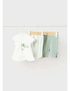 Conjunto 3 piezas de algodón sostenible para recién nacido