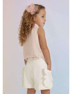 BERMUDA CREPE VOLANTES NIÑA
