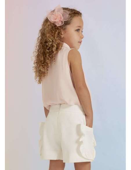 BERMUDA CREPE VOLANTES NIÑA