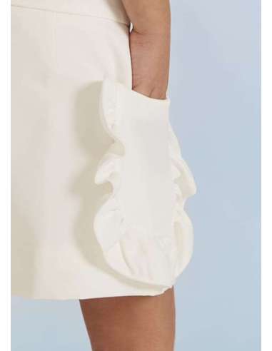 BERMUDA CREPE VOLANTES NIÑA