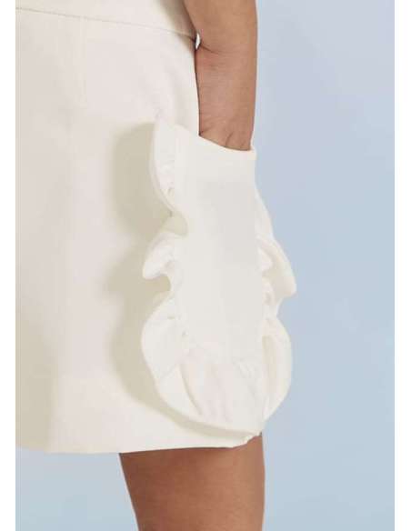 BERMUDA CREPE VOLANTES NIÑA