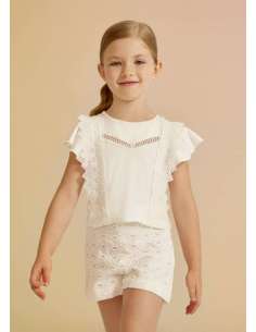BERMUDA BATISTA BORDADA NIÑA