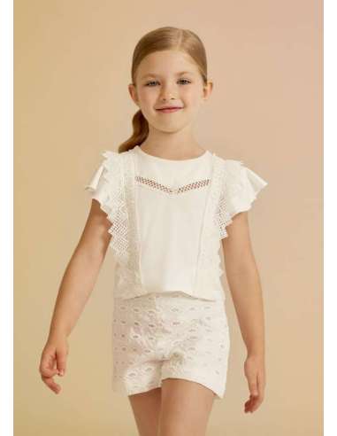 BERMUDA BATISTA BORDADA NIÑA