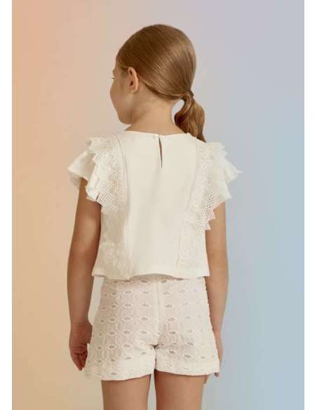 BERMUDA BATISTA BORDADA NIÑA