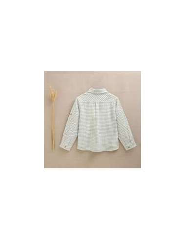 Camisa niño cuadros verde y blanco