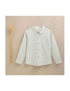 Camisa niño cuadros verde y blanco