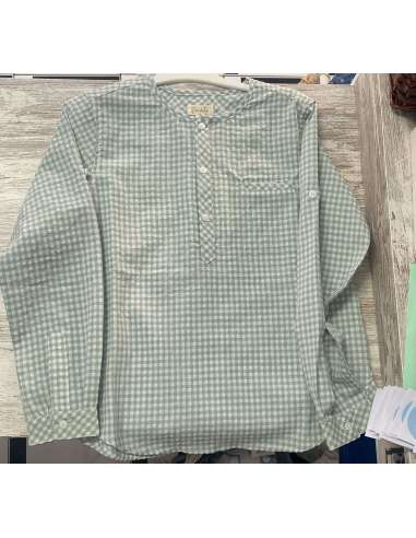 camisa vichy niño verde agua