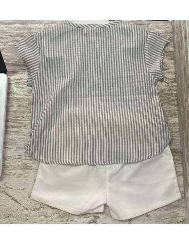 camisa manga corta + pantalon lino