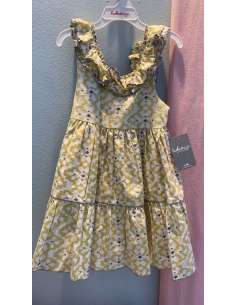 vestido niña ornamental verde lima