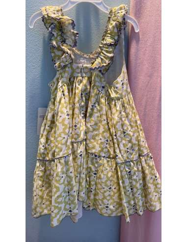 vestido niña ornamental verde lima
