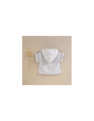 Blusa de niña con capucha rayas blancas y azules