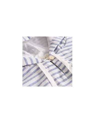 Blusa de niña con capucha rayas blancas y azules