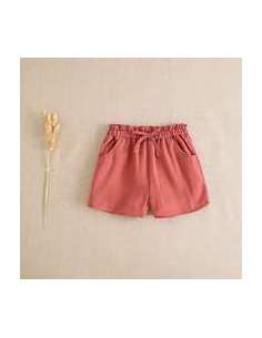 Short de niña color coral con cintura elástica
