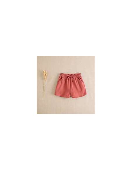 Short de niña color coral con cintura elástica