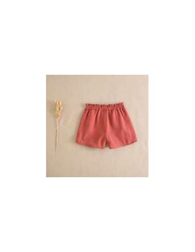 Short de niña color coral con cintura elástica
