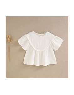 Blusa de niña de bámbula blanca