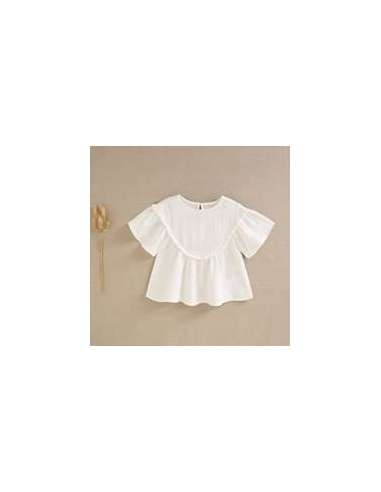 Blusa de niña de bámbula blanca