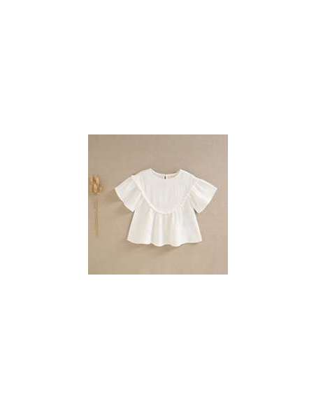 Blusa de niña de bámbula blanca
