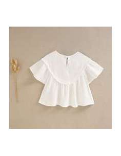 Blusa de niña de bámbula blanca 2