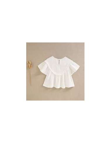 Blusa de niña de bámbula blanca