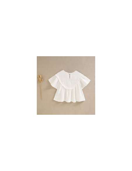 Blusa de niña de bámbula blanca