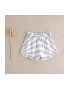 Short de niña de rayas azules y blancas