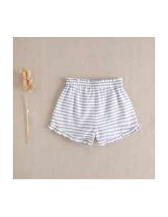 Short de niña de rayas azules y blancas 2