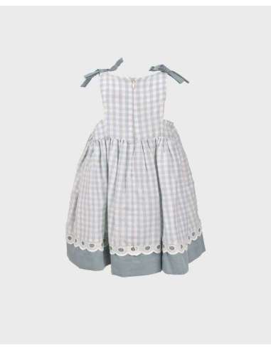vestido niña pequeño vichy verde agua