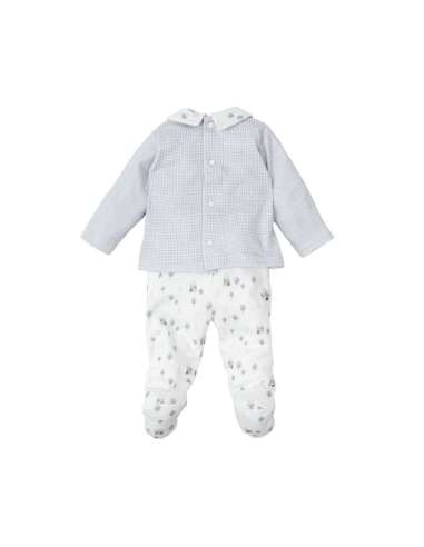 CONJUNTO POLAINA BEBE DE NIÑO CON ARBOLES Y CASITAS ALERCE