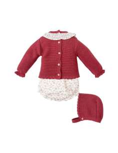 CONJUNTO DE BEBÉ NIÑA DE PUNTO CEREZO 2