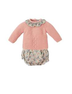 CONJUNTO DE BEBÉ NIÑA DE PUNTO EBANO