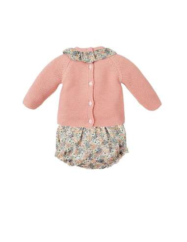 CONJUNTO DE BEBÉ NIÑA DE PUNTO EBANO
