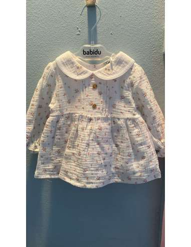 conjunto niña flores con cuello