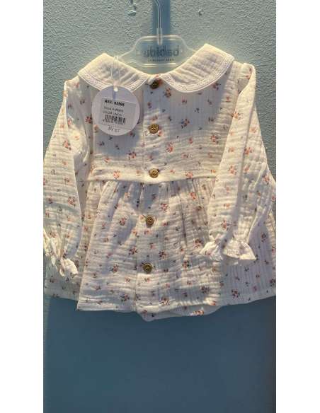 conjunto niña flores con cuello