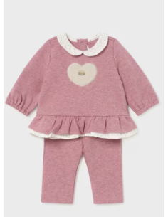 Conjunto pantalón y sudadera volante recién nacida