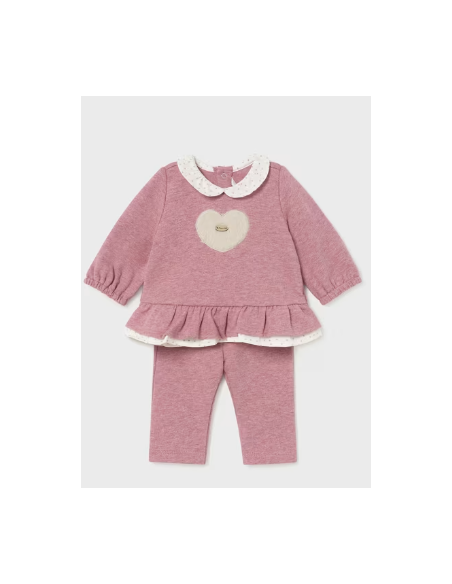 Conjunto pantalón y sudadera volante recién nacida