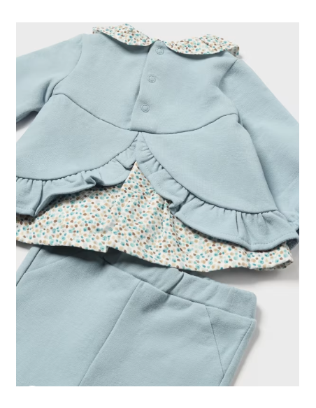 Conjunto pantalón y sudadera volante recién nacida polar