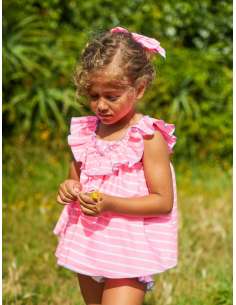 VESTIDO VOLANTE RAYAS NEÓN 2