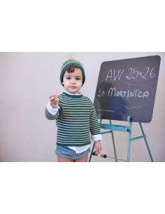 JERSEY RAYAS VERDE/CAMEL PETIT & FLOWER