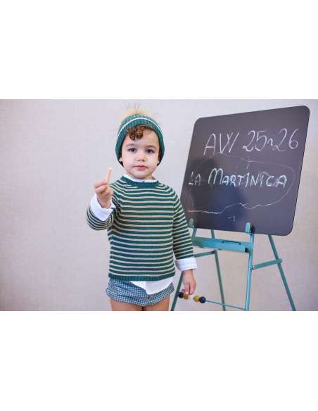 JERSEY RAYAS VERDE/CAMEL PETIT & FLOWER