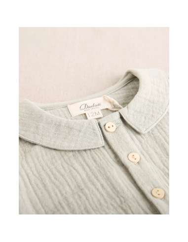Camisa de bebé niño de muselina color verde