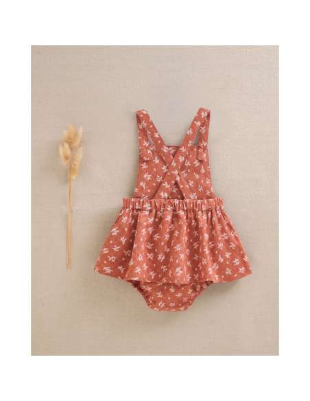 Ranita de bebé niña con tirantes color teja