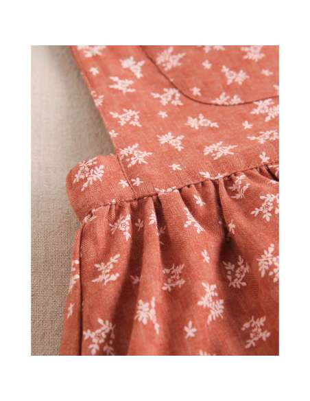 Ranita de bebé niña con tirantes color teja