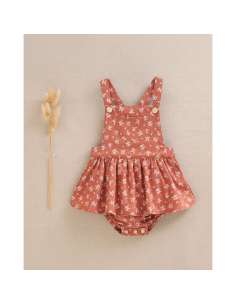 Ranita de bebé niña con tirantes color teja