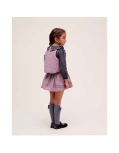 Falda corta de niña morada con estampado de estrellas 2